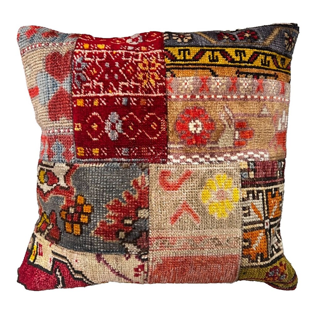 SUNDANCE Turkish 100% Wool AMARNA 24" Throw Pillow w/Insert Down Kilim Rug Multi
